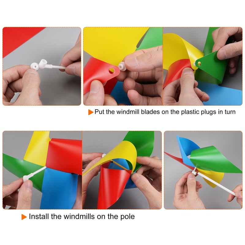 sourcing map 25pcs Windmills for the Yard Garden 17" x