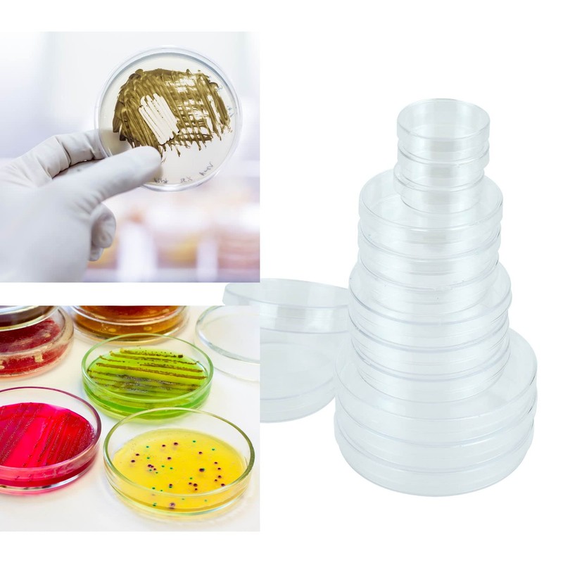 MELGO 5 Pcs Plastic Petri Dish, Sterile Bacterial Culture Dish,