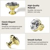 ELEBUILD 10 Pack Clear Crystal Cabinet Knobs, Gold, Kitchen Cupboard