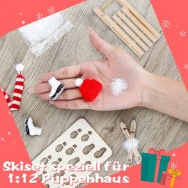 Gnome Sledge, Gnome Accessories, Christmas Decoration Sledge, Miniature Ski Sledge, Ski Boots, Skis, Gnome Door, Accessories, Gnome Construction Site, Gnome Gifts