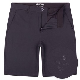 Brickline Pantalones cortos híbridos para hombre, de secado rápido, elásticos, pantalones cortos de natación, negro, fibras teñidas, 32
