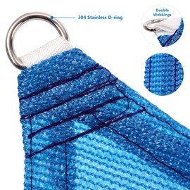 Eden's Decor Straight Flat Edge Sun Shade Sail with Grommets, Pergola Shade Cover Outdoo Sun Shade, Patio Shade, Deck Shade(Blue, 5' X 7')
