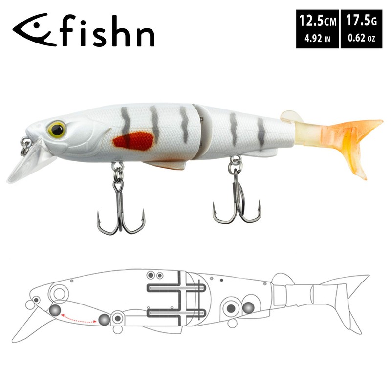 FISHN Hybrid Swimbait MinnowOne, Hardbait, Kunstköder, 12,5cm, 17,5g, Hecht, Zander,