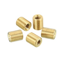 PATIKIL M10 to M5 Fine Thread Adapter Reducer Thread Reducing Nuts Insert, 5 Pack 12mm Threaded Hollow Tube Adapter Brass Coupler Connector Pipe Fitting