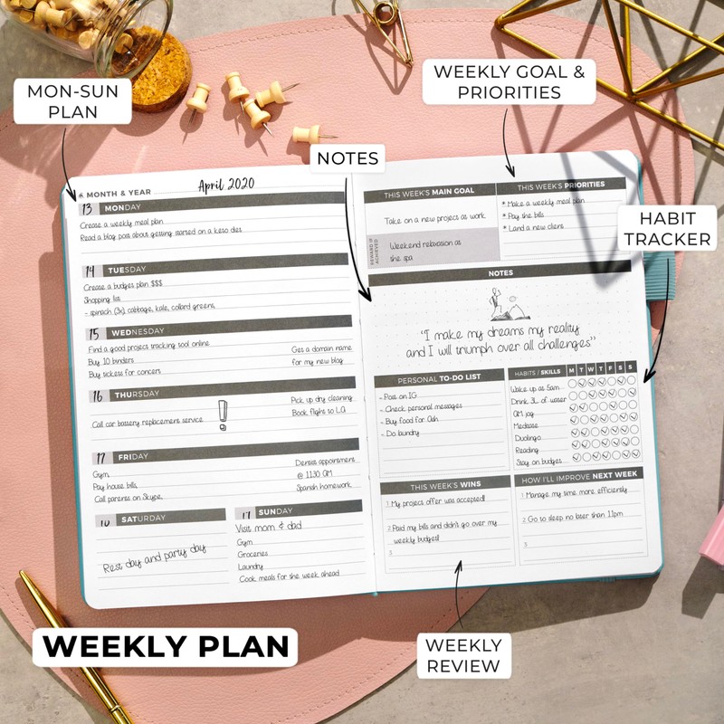 Clever Fox Planner – Undated Weekly & Monthly Planner for