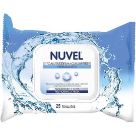 Nuvel Toallitas Desmaquillantes Hidratantes para Rostro y Ojos, 25 Piezas Para Piel Normal y Mixta Almohadillas Faciales Tipo Kit de Viaje Toallitas de Limpieza Facial