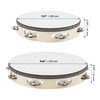 MANCHAP 2 Pack 2 Sizes Wooden Tambourine, 8 Inch &