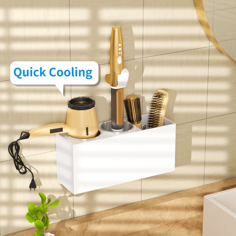 NIUBEE Wall Mount Hair Styling Tool Organizer - Bathroom Cabinet