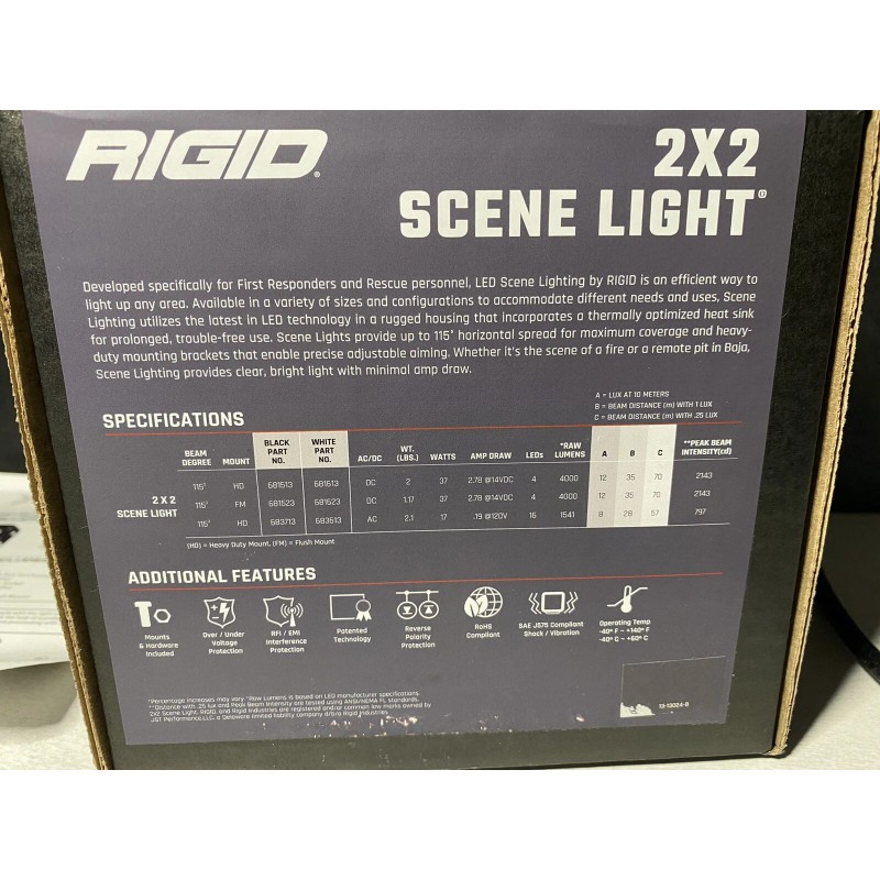 Rigid industries 2x2 DC Scene light FM 681523