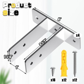 Blulu 4 Pack Urinal Screen Polished Chrome 2-Ear Urinal Screen Brackets for 1 in. Panels with Fasteners Restroom Urinal Screen Partition Hardware for New installations or Repairs