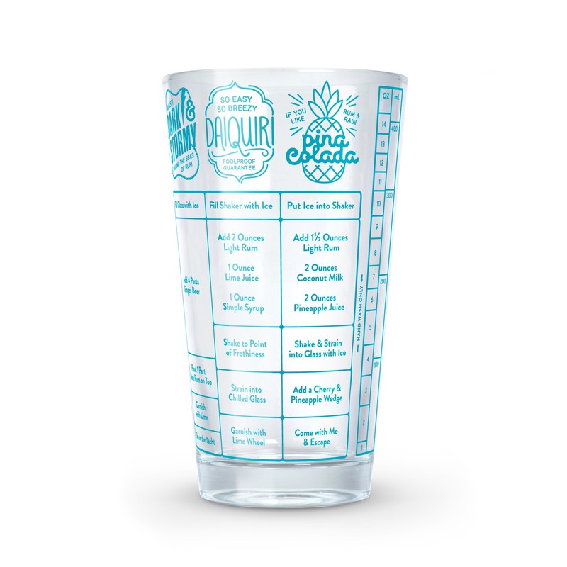 Fred Good Measure Cocktail Recipe Glass, Rum
