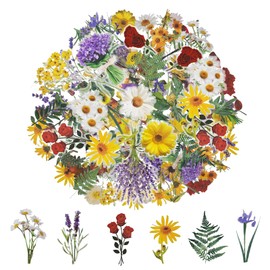 Molirex Transparente Scrapbook-Stickers Set 18 BöGen, PET-Sticker Blumen, Aufkleber Blumen FüR Scrapbook Fotoalbum Alben Tassen Laptops