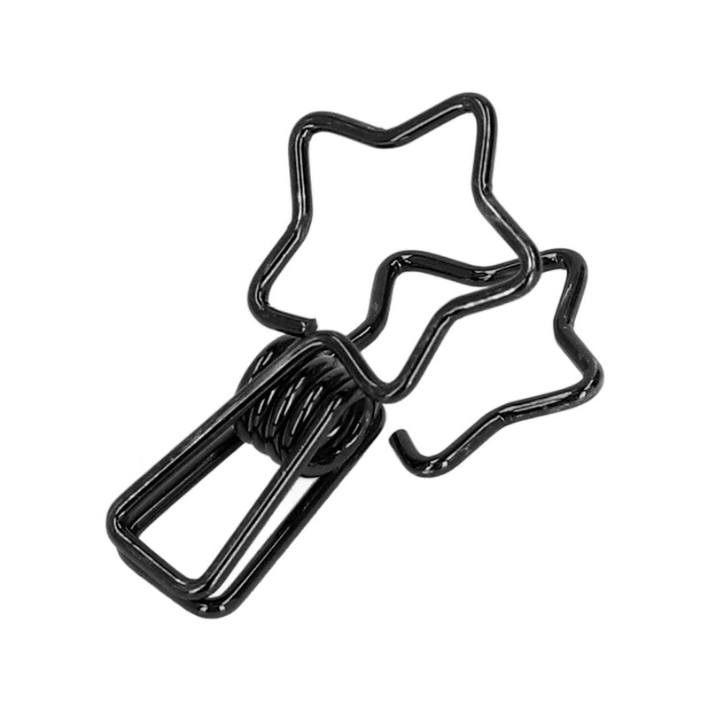 100Pcs Paper Binder Clips Cute Star Shape Metal Small Binder