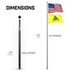 G128 Combo Pack: 20 Ft Telescoping Aluminum Flagpole (Black) &