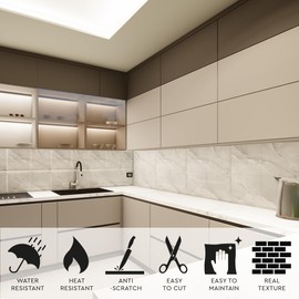 20PCS Ladrillo Pantalla, 30x30 cm Papel Tapiz de Ladrillo 3D, Impermeable Paneles Decorativos 3D para Pared, Papel Tapiz Autoadhesivo Mármol, Pelar y Pegar, para Cocina, Dormitorio, Oficina(Jade Gris)