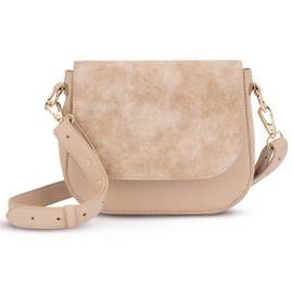 Expatrié Umhängetasche Damen Klein Sand - Louise Medium - Moderne Crossbody Bag aus Veganem Leder - Tasche für City Ausgehen - Verstellbarer Schultergurt