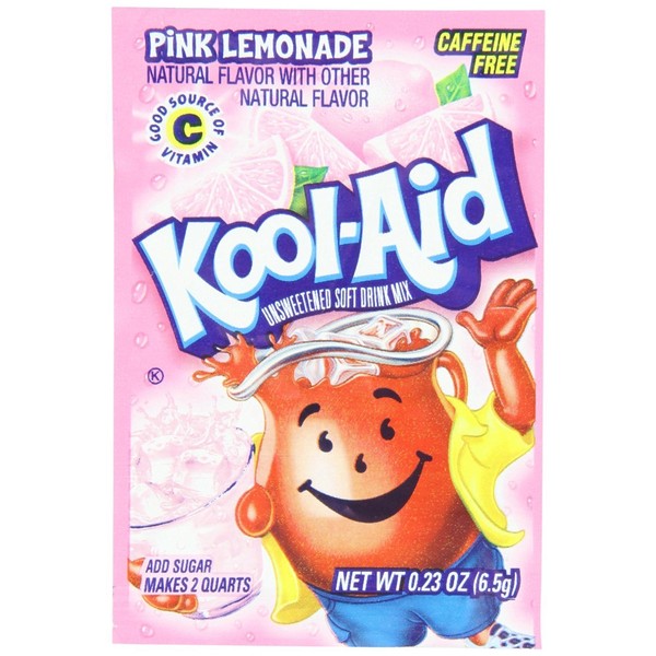 Kool Aid Pink Lemonade Unsweetened Powdered Drink Mix (0.23oz Packets, Pack of 48)