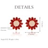 Crystal Flower Burst Stud Earirings Elegant Hypoallergenic Large Big Sterling