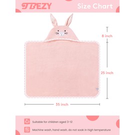 TBEZY Baby Hooded Towel with Unique Animal Design Ultra Soft Thick Cotton Bath Towel for Newborn (Bunny)