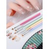 GEMBITYFUL Nail Art Brushes 6Pcs - Painting, Liner, Dotting Pens