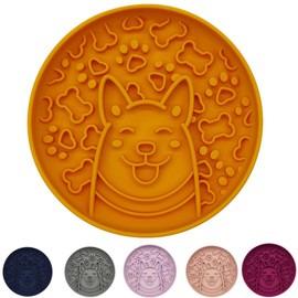 Non-Slip Slow Feeder Pet Bowl – Anti-Choking Feeding Bowl with Suction Cups for Dogs & Cats, Promotes Healthy Digestion (Orange, Woofle)