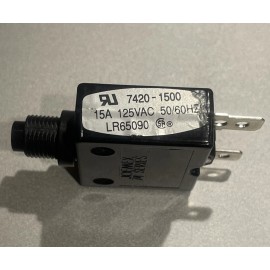 Joemex 74 Series Boat Reset Breaker Switch LR65090 15 AMP 125V 2 Spade 7420-1500