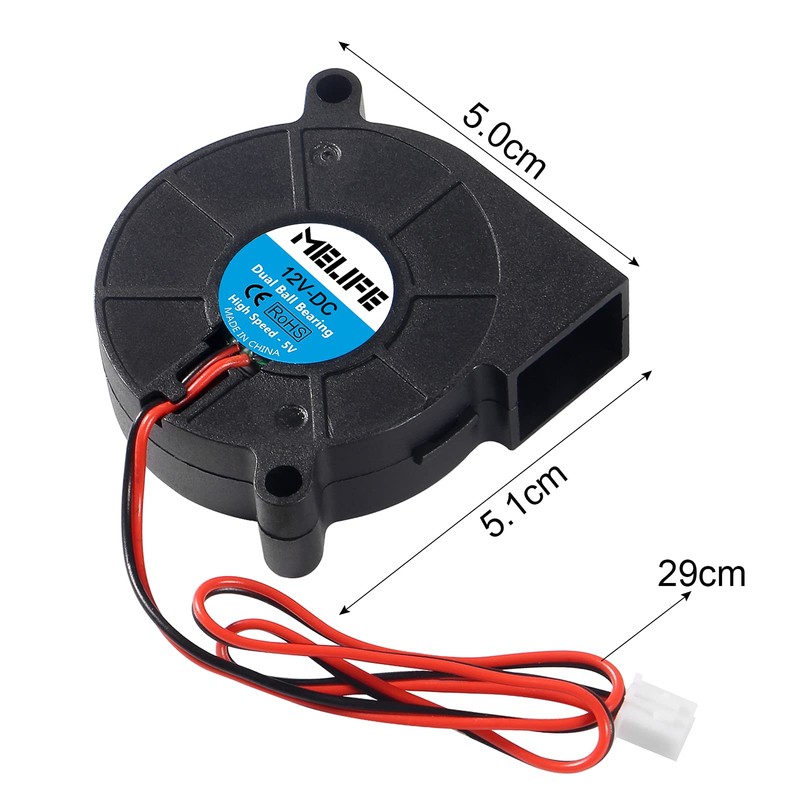 4 Pack Brushless Dual Ball Bearing Blower Fan, MELIFE 12V