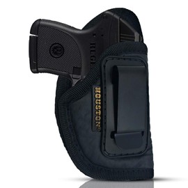 IWB Gun Holster by Houston - ECO Leather Concealed Carry Soft Material | Suede Interior | Fits: Any Small .380 with Laser, Keltec, Diamond Back, Small 25 & 22 Cal