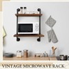 Nuanchu Microwave Oven Rack 2 Tier Wall Mount Microwave Shelf