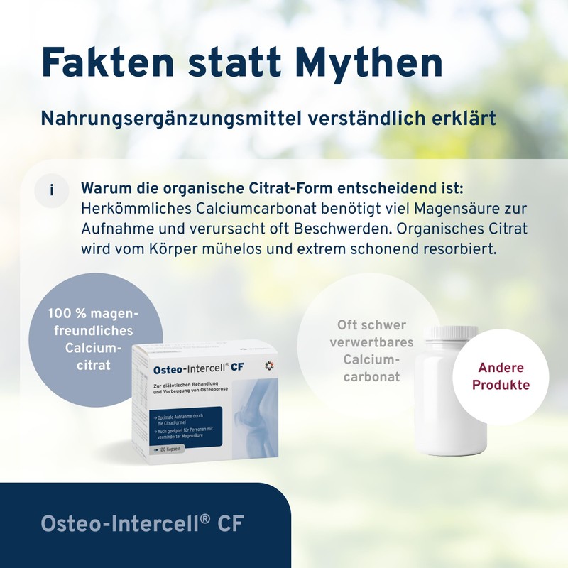 Osteo-Intercell CF (120 Capsules) - High Dose Calcium Citrate with