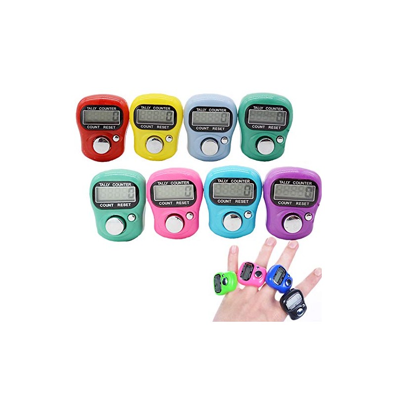 Stonges Electronic 5 Digit LCD Display Resettable Counter (Assorted Colors)