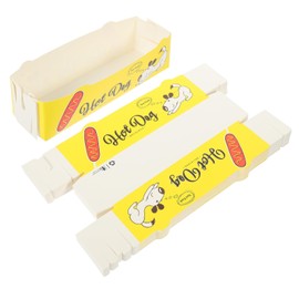 Wensmy 100 Paper Hot Dog Trays Hot Dog Wrappers Hot Dog Serving Dish Plates Disposable Fluted Hotdog Boats Hotdog Container Concession Stand Trays Hot Dog Cart Accessories16*5 * 4cm