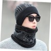 Sosoport Winter Headwear Knitted Scarf Hat Set Neck Warmer Outdoor