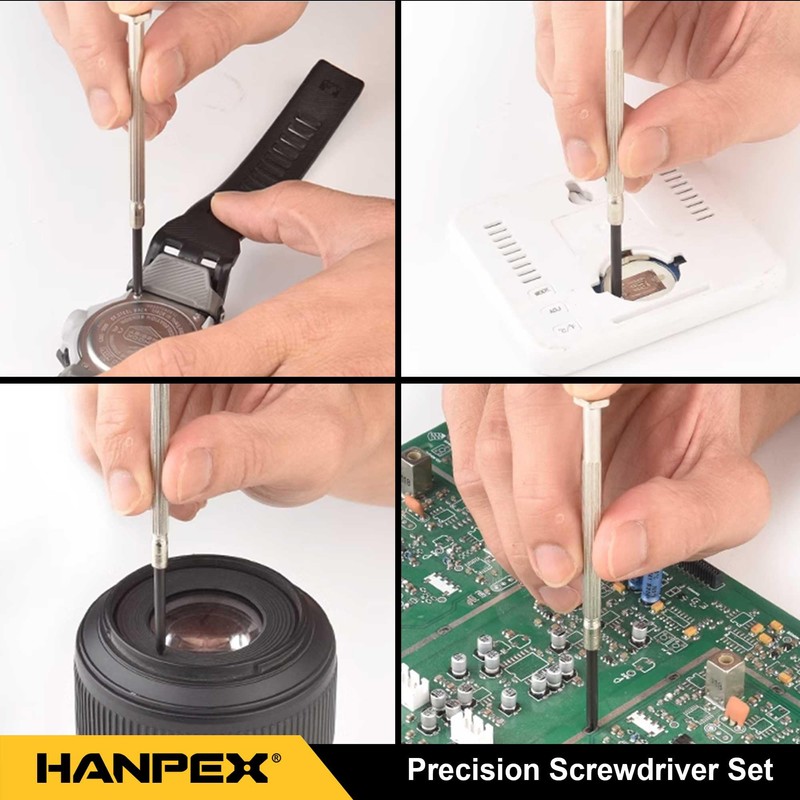 Hanpex Precision Screwdriver Set, 11 Pieces, Mini Flathead and Phillips,