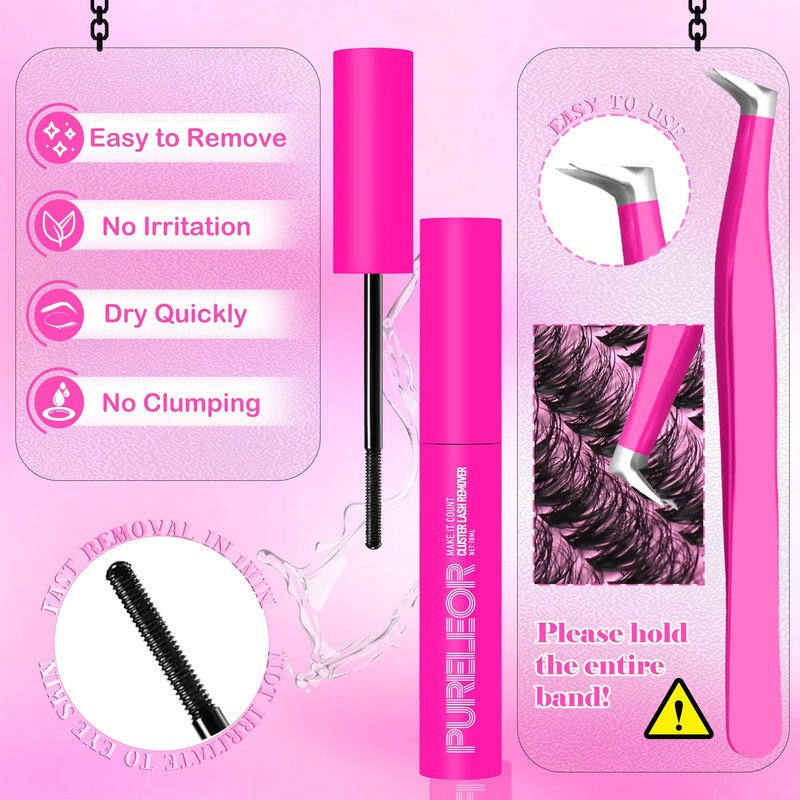 Lash Clusters Kit 100D Individual Eyelash Extensions DIY False Eyelashes