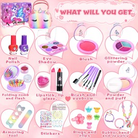 GUHAOOL Makeup Set for Girls, 36 Pieces Children's Make-Up Set, Girls Children's Make-Up Set, Washable Children's Make-Up Set, Girls Toy, Christmas Birthday Gifts for Girls 5 6 7 8 9 10 Years