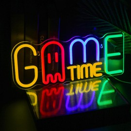 Game Time Neon Sign Game Room Wall Decor Dimmable Led Gamer Neon Light Video Teen Kids Bedroom Gifts For Christmas Gifts