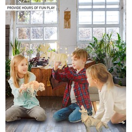 Puzzled Bundle of Wolf, Moose, & Buffalo Wooden 3D Puzzle Construction Kits, Fun Unique & Educational DIY Wild Animals Toys Assemble Model Unfinished Wood Craft Hobby Puzzles to Build & Paint - 3 Pack