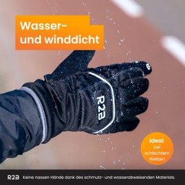 R2B Winter Gloves Waterproof Gloves Touch Screen Warm Gloves with Thinsulate Gloves Winter Gloves with Non-Slip Layer Thermal Gloves Men and Women Outdoor Gloves, black