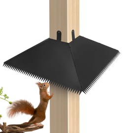 Hoqqf Squirrel Baffle, Dual Purpose Metal Baffle for Hanging Bird Feeder, Outdoor Squirrel Guard Proofing with Spikes for 4x4 Post