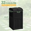 Greesum 33 Gallon Outdoor Trash Can with Lid, Waterproof Resin