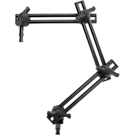 Fotoconic 3 Section Double Articulated Arm Without Camera Bracket, Compatible with Super Clamp, Angle Adjustable, 5/8" Stud with 3/8" Screw Thread Hole