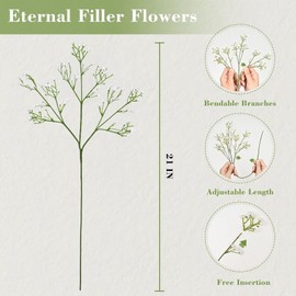 Yastouay Babys Breath Artificial Flowers, 6Pcs Fake White Babys Breath Flowers Artificial Bulk, Real Touch Faux Babies Breath Gypsophila Bouquet for Wedding Floral Arrangement Party Decor