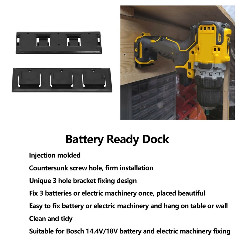 Power Tool Battery Holder Set 3 Hole Mount Ready Dock