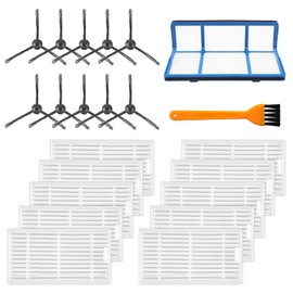 Garbage fighter Vacuum Filter Kit Replacement for Robotic Vacuum ILIFE V3 V3S V5 V5s Pro Robot Vacuum Cleaner, 10 Filters and 10 Side Brushes and 1 Primary Filter and 1 Cleaning Brush(Pack of 21)