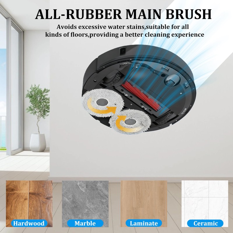 Rubber Main Brush Replacement for Roborock S7 Series, Q Revo