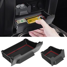 HIBRONGO Upgrade Console Storage Drawer Compatible with Toyota 4Runner Accessories 2014-2022 2023 2024 Center Console Organizer Storage Insert Drawer Box With Anti-Slip Mat Interior Accessories - 2PCS