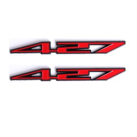 2X 427 Aluminum Emblem Badge Decal Red & Silver for Z06-C6 427 CI (Red)