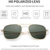 IOHLNG Mens Aviator Sunglasses Polarized 55mm Pilot Military Square Shades