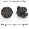 Lwiiom Heavy Duty Double Curtain Rod with Palm Leaves Finials